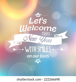 Happy New Year Quote Vector Design