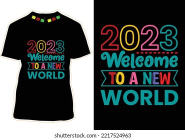Happy New Year Quotes T-shirt Design Vector