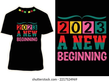 Happy New Year Quotes T-shirt Design Vector