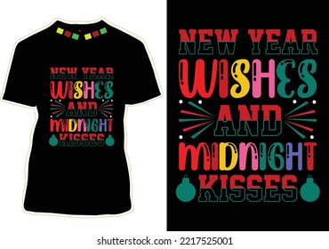 Happy New Year Quotes T-shirt Design Vector