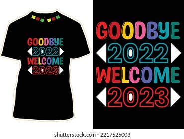 Happy New Year Quotes T-shirt Design Vector