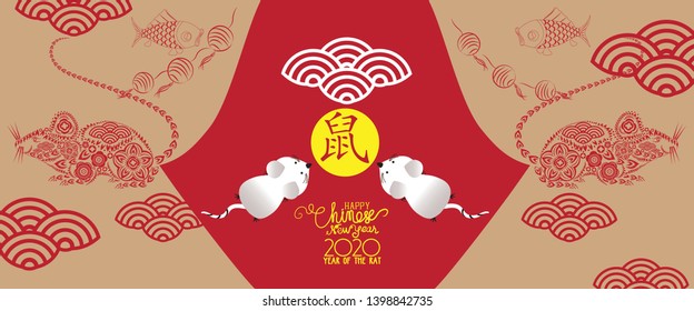 Happy new year, rat 2020, Chinese new year greetings, Year of rat