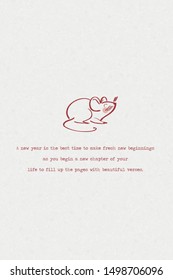 Happy new year, year of the rat, cute 2020 typography slogan illustration on paper background, hand drawn style design, card illustration vector
(Greeting)