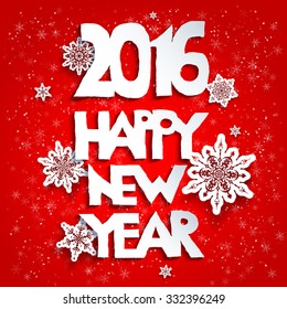 Happy new year red background. 2016 year.Happy new year. Design for card, banner, invitation, leaflet and so on.