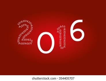 Happy New Year red background with trendy text.