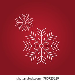 Happy New Year. Red background. Snowflakes. Merry Christmas