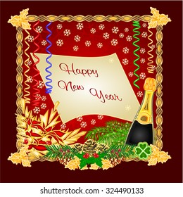 Happy New Year  happy red backgrounds Vector illustration
