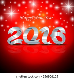 Happy New year Red background,Vector 2016