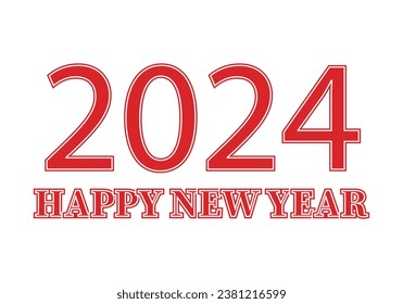 Happy new year in red color.