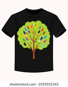 Happy New Year Retro 80s Party Tree with Neon Colors for Print on Demand Business.