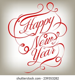 Happy New Year retro background. Vector illustration. EPS