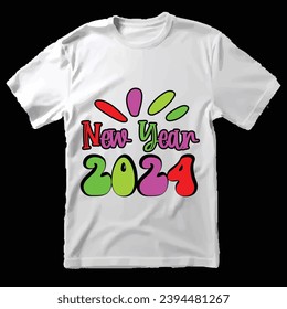 
Happy new year retro design for t-shirt, cards, frame artwork, bags, mugs, stickers, tumblers, phone cases, print etc.