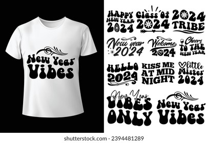 
Happy new year retro design for t-shirt, cards, frame artwork, bags, mugs, stickers, tumblers, phone cases, print etc.