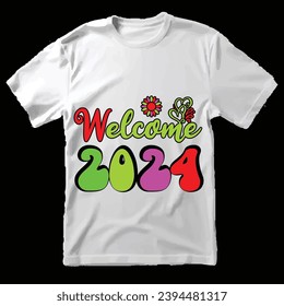 
Happy new year retro design for t-shirt, cards, frame artwork, bags, mugs, stickers, tumblers, phone cases, print etc.