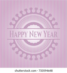 Happy New Year retro style pink emblem