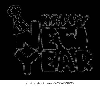 Happy New Year Rhinestone t-shirt design