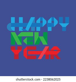 Happy New Year ribbon vector with background 