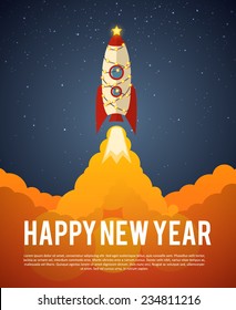 happy new year rocket