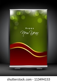 Happy New Year roll up stand banner. EPS 10.