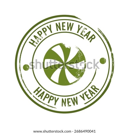 Happy New Year rubber stamp