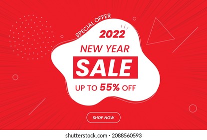 Happy new year sale banner,  New year  offer Template with Discount Tag