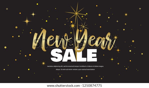 Happy New Year Sale Vector Illustration Stock Vector (Royalty Free