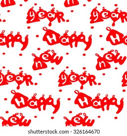 Happy new year seamless background pattern, vector illustration. Craft paper.