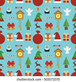 Happy New Year seamless concept modern flat design.Vector illustration