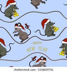 Happy New Year. seamless pattern. eps10 vector illustration. hand drawing