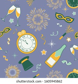 Happy New Year Seamless Pattern