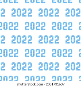 Feliz Año Nuevo sin problemas. Grabado geométrico 2022. Cifras simples estilizadas. Tarjeta de Año Nuevo festivo. Ilustración vectorial aislada en fondo blanco.