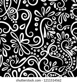 Happy New Year seamless winter pattern with curls.new year's card.