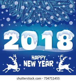 Happy New Year. Seasons Greetings. Snowflakes. Colorful Winter Background. Vector illustration