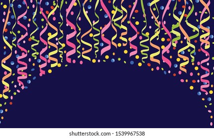 Happy new year serpentine concept banner. Flat illustration of happy new year serpentine vector concept banner for web design