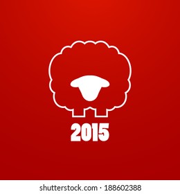 Happy New Year Sheep 2015 design card vector