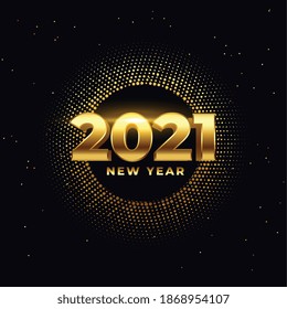happy new year shiny golden 2021 wishes card design