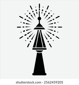 Happy new year, Silhouette White background illustration