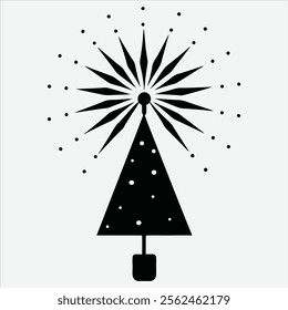 Happy new year, Silhouette White background illustration
