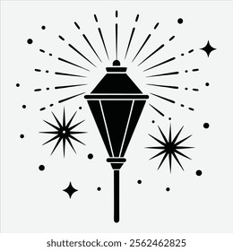 Happy new year, Silhouette White background illustration
