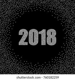 Happy New Year. Silver numbers 2018