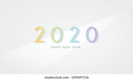 happy new year simple bright white minimal background