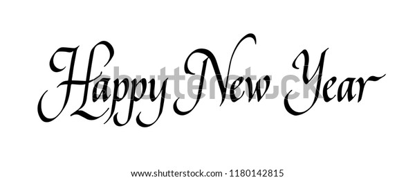 Happy New Year Simple Italic Script のベクター画像素材 ロイヤリティフリー 1180142815