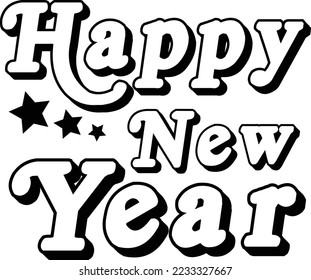 
Alles Gute zum neuen Jahr einfache Typografie design.Bearbeitbare Vektordatei.