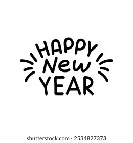 Happy New Year in a Simple Typography Style