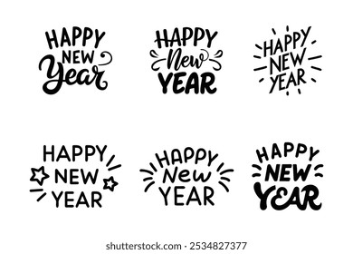 Happy New Year in a Simple Typography Style