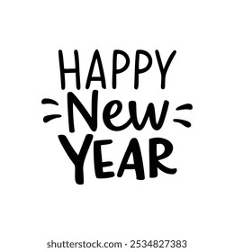 Happy New Year in a Simple Typography Style