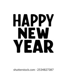 Happy New Year in a Simple Typography Style