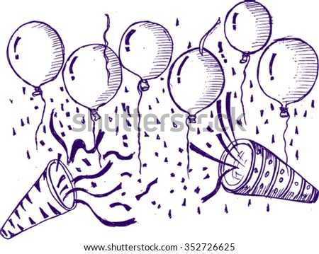 Happy New Year Sketch Stock Vector (Royalty Free) 352726625 - Shutterstock