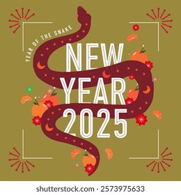 Happy New year of snake 2025 Gold