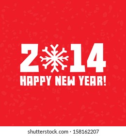 Happy new year snowflake vector postcard
